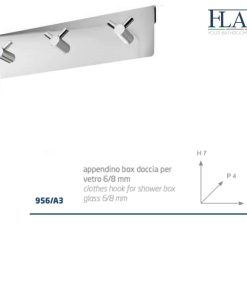 Appendino 3posti box doccia accessorio bagno Flab-Linea Nest per vetro 6/8mm