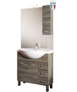 Mobile Arredo bagno GAIA85 con specchiera-pensile-lavabo in ceramica 3 colori